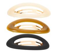 BESTYASH 3pcs Oval French Hair Barrettes for Women Spring Metal Hair Clips with Secure Grip Clamp Comfortable Fit for Thick and Long Stylish Minimalist Ponytail Holders in Tea Yellow Dark