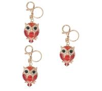 BESTYASH 3pcs Owl Rhinestone Keychain Creative Bag Charm Pendant for Handbag Car Backpack Fashionable Golden Decoration for Birthdays Valentine Day and More