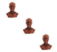 BESTYASH 3pcs Scale Human Head Model Skull Muscle Anatomy Sculpture for Art Medical Teaching Resin Statue Gift