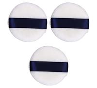BESTYASH 3pcs Soft Powder Puff for Makeup Washable Velour Applicator with Ribbon for Loose Powder Fluffy Body Puff for Easy Application Random Color