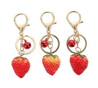 BESTYASH 3pcs Strawberry Shape Keychain Bag Pendants Cute Accessories for Organizing Keys for Moms Friends Yourself Adorable Strawberry Design Easy to Carry