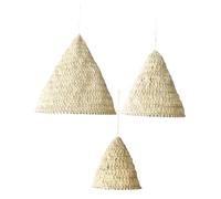 BESTYASH 3pcs White Macrame Lampshade Bohemian Handwoven Light Covers for Living Bedroom Decorative Hanging Lamp Shades with Unique Texture