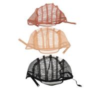 BESTYASH 3Pcs Wig Cap Set Black Beige Brown - Elastic Mesh Hair Net for Women - Breathable Dome Lace Net for Daily Use and Wig Making