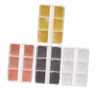 BESTYASH 4 Boxes Nail Art Caviar Beads Set of Decorative Mini Beads for DIY Nail Designs Includes Gold Rose Gold Silver Charcoal for Women for Natural