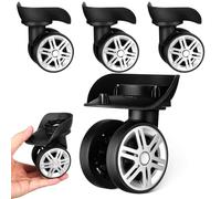 BESTYASH 4 Pack Luggage Wheels Replacement - Heavy-duty Double-row 360° Rolling Swivel Wheels, Universal Kit for Diy Suitcase & Luggage