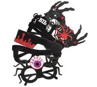 BESTYASH 4 pcs Halloween Party Glasses Frames Novelty Eyeglasses for Adults Fun Decorative Eyewear for Cosplay Unique Halloween Costume Accessories