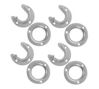 BESTYASH 4 Sets Stainless Steel Closet Rod Holder Brackets Polished Anti-Abrasion Flange Pipe Supports for Wardrobe Clothes Rail Rod End Supports for Curtains and Shower Poles