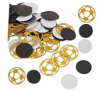 BESTYASH 400PCS Soccer Table Confetti Party Decoration Fillers in Gold and Black Football Themed Table Ornaments for Birthday Parties Sports Events and Fan Celebrations Easy Cleanup