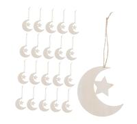 BESTYASH 40pcs Unfinished Wood Moon Star Cutouts Natural Wood Slices for DIY Crafts Shower Decorations for Nursery Room Art Projects Creative Family Engagement
