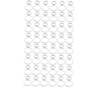 BESTYASH 48pcs Acrylic Photo Frame Keychain Blank Insert Keyring for Custom Photos Creative Round Shaped Picture Frame Key for Friends Family Boy Girl and Colleagues White