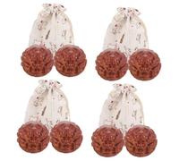 BESTYASH 4pairs Elderly Massager Hand Massage Balls Peanut Shape Practical Wood Balls for Hand Exercise Portable and Easy to Carry Random Style