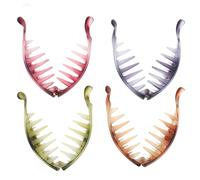 BESTYASH 4pcs Acrylic Hair Claw Clips Chic Hair Accessories for Women Strong Hold Stylish Design Green Blue Brown Red for Friends