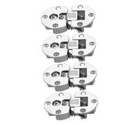BESTYASH 4pcs Adjustable Hidden Cabinet Door Hinges Silver Concealed Flush Mount Hardware for Corner Cabinets Space Saving Furniture Hinges for Kitchen Bathroom and Drop Down Tables