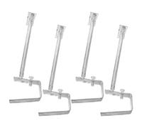 BESTYASH 4pcs Adjustable Roof Tile Clamp Brackets Made of Iron with Quick Mount Structure and Flexible Installation, Silver Lightning Rod Holders for DIY Residential Roof Tile Support