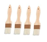 BESTYASH 4pcs Baking Basting Brushes with Natural Bristles Heat Resistant Pastry BBQ Oil Brushes for Cooking Grilling Marinade Butter Egg Wash Versatile Kitchen Culinary Utensils