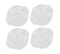BESTYASH 4pcs Ceramic Escargot Plate Snail Dish for Serving Deviled Egg Platter Tray in French Style for Family Gatherings and Dinner Parties