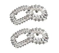 BESTYASH 4pcs Detachable Rhinestone Shoe Buckles Flower Decorations Shoe Clips for High Heels Evening Versatile Fashion Accessories