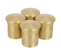 BESTYASH 4pcs Drawer Handles Covers Gold Aluminium Alloy Copper Plated Chinese Carved Vintage Cabinet Door Handle Cover Protector for Drawer, Cupboard, Studies, Home Decor