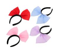 BESTYASH 4pcs Extra Large Bow Headbands for Women - Giant Princess Hair Accessories for Birthday Parties and Cosplay, Colorful Pink Blue Red Purple Hairbands