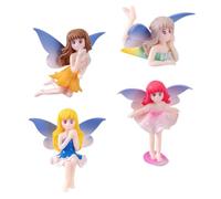 BESTYASH 4Pcs Flower Fairy Miniature Figurines Resin Statues for DIY Bonsai Garden Decor Lightweight Fairies for Home Tabletop Office Micro Landscape Ornament