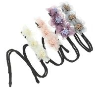 BESTYASH 4pcs Flower Hair Bun Maker Mesh Yarn Stylish Hair Curler for Women Versatile DIY French Ballet Updo