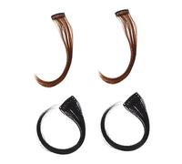 BESTYASH 4pcs Girl Extension Hair Wig Women Hair Bangs Front Side Bang Wig Clip Fringe