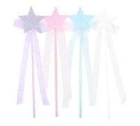 BESTYASH 4Pcs Glitter Star Fairy Wands Angel Sticks for Costume Props for Birthday Halloween Christmas and Party Favors Fun