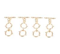 BESTYASH 4pcs Golden Metal Toggle Clasps Necklace Connector Clasps Jewelry Fastener with Oval Bar Ring Shape for DIY and Different Outfits and Occasions