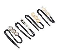 BESTYASH 4Pcs Hair Bun Maker with Floral Design and Pearls Half Ball Hairpin and Bun Styler for Effortless Hairstyles for Professional Looks and Summer Days