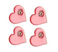 BESTYASH 4pcs Heart Paw Print Brooch Pins Alloy Enamel Animal Dog Badge for Women Decorative Accessories Bags Jackets Scarves Pet Lovers and Fashion Enthusiasts