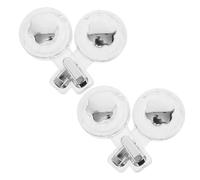 BESTYASH 4pcs Heavy Duty Waterproof Suction Cup Hooks for Bathroom and Kitchen, Silver Rotatable Suction Hooks with Base for Towels, Loofahs, Robes, and Shower Organizer