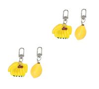 BESTYASH 4pcs Imitation Banana Lemon Key Rings Cute Hanging Pendant Decor for Car Keys Bags and Cell Phones Creative Ornaments for Women Random Style