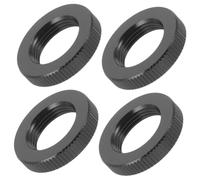 BESTYASH 4pcs Lock Nuts for Microphone Screw 5/8"-27 Aluminum Alloy Black Knurled Surface Anodized Surface for Recording and Photography