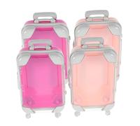BESTYASH 4pcs Mini Eyelash Storage Case Portable Plastic Lash Organizer Compact Makeup Vanity Suitcase with Clear Lid for Travel and Daily Use Lightweight Protective Box for False Lash