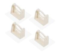 BESTYASH 4Pcs No Drill Curtain Rod Brackets Self Adhesive Rotating Curtain Rod Holders for Kitchen Bathroom Plastic Design for Versatile Use