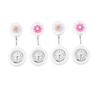 BESTYASH 4pcs Nurse Chest Watch Daisy Nursing Watch for Women Fashionable Fob Nursing Pocket