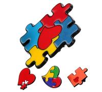 BESTYASH 4pcs Rainbow Puzzle Brooch Autism Awareness Pins Bright Lapel Pins for Backpacks Coats Women Brooches Party Favours Accessories
