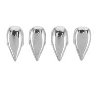 BESTYASH 4pcs Silver Plated Hip Hop Mouth Grills, Teardrop Pointed Fang Tooth Caps, Removable Hollow Tooth Cover Jewelry for Streetwear and Cosplay