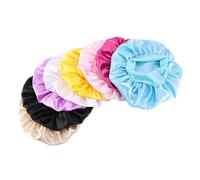 BESTYASH 4Pcs Sleeping Hair Caps Elastic Wide Band Breathable Bonnet Hats for Hair Care Comfortable Candy Color Round Sleep Hats for Khaki White Blue Black