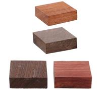 BESTYASH 4pcs Square Wooden Wood Blanks for Ring Making and Craft Projects, Exotic Wood Craft Supplies with Unique Design, for DIY Woodturning and Custom Jewellery