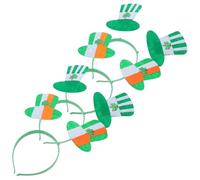 BESTYASH 4pcs St Patrick's Day Shamrock Headbands with Durable Party Hair Hoops for Festival Celebration Eye Catching Irish Costume Accessories for Adults