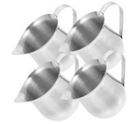 BESTYASH 4pcs Stainless Steel Milk Jug Small Creamer Pitchers with Handle for Espresso Coffee Latte Art Compact Sauce Serving Cups for Home and Bar Use