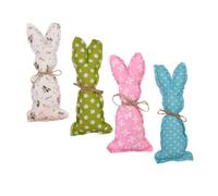 BESTYASH 4pcs Stuffed Bunny Figurines for Easter Decor Cute Ornaments Floral and Designs for Tiered Trays Table Centerpieces and Spring Celebrations
