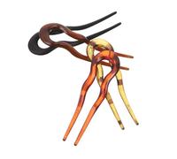 BESTYASH 4pcs U-shaped Hairpins Set Leopard Print Plastic Hair Forks for Women Secure Updo Support Vintage Chinese Style Minimalist Hair Sticks Elegant Asian Accessories