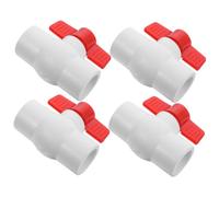 BESTYASH 4pcs Way Ball Valve Fitting PVC Shut Off Valve for Cold Water Supply and Irrigation Systems and Easy to Operate with Practical Handle