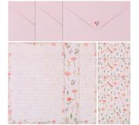 BESTYASH 5 Sets Elegant Pink Letter Writing Paper Envelopes Kit with Smooth Writing Decorative Paper for Sorting Notes and Painting Multi-use Stationery A5 Size