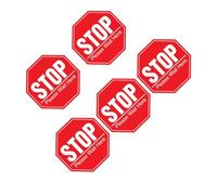 BESTYASH 5 Sheets Red Social Distance Warning Stickers Self-adhesive Keep Distance Decals for Walls Floors in Public Places Schools Malls