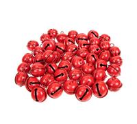 BESTYASH 50Pcs Candy Color Metal Christmas Bells DIY Pendants Pet Bells for Tree Wall Door Decorations Craft Accessories for Holiday Festive Adornments