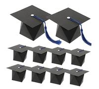 BESTYASH 50pcs Graduation Cap Treat Boxes Tassels Doctoral Cap Shaped Candy Container for Graduation Parties Decorative Party Favor Boxes for and