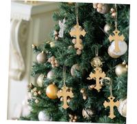 BESTYASH 50pcs Wood Cross Decor for Christmas Tree and Wall Hanging Lightweight Religious Ornament with Classic Chic Design Versatile Christian Decoration for Holiday and Everyday Use